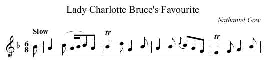 Lady Charlotte Bruce's Favourite - staff notation