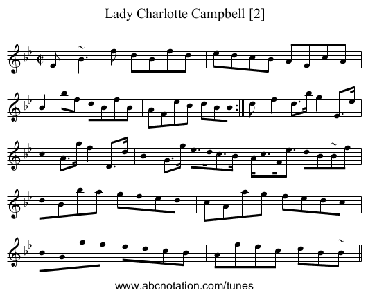 Lady Charlotte Campbell [2] - staff notation