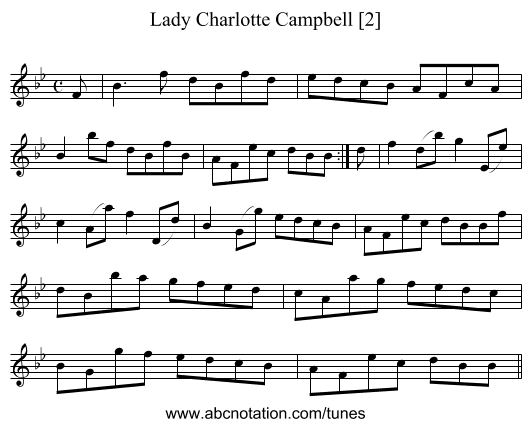 Lady Charlotte Campbell [2] - staff notation