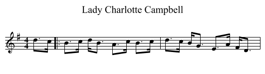 Lady Charlotte Campbell - staff notation