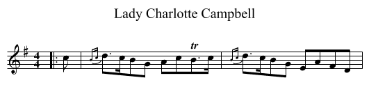 Lady Charlotte Campbell - staff notation