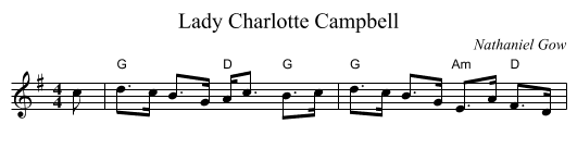 Lady Charlotte Campbell - staff notation