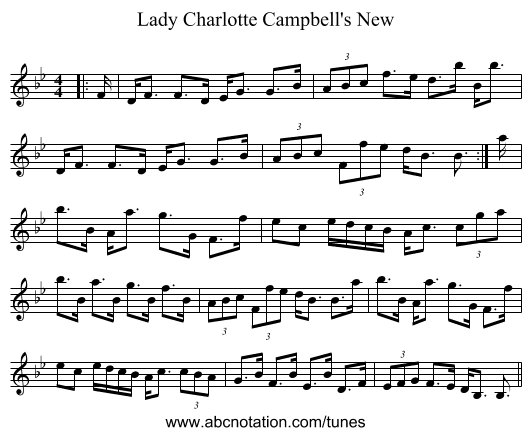 Lady Charlotte Campbell's New - staff notation