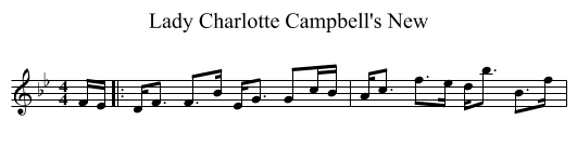 Lady Charlotte Campbell's New - staff notation