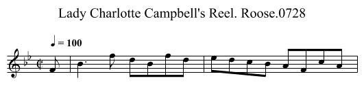 Lady Charlotte Campbell's Reel. Roose.0728 - staff notation
