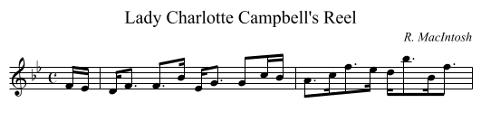 Lady Charlotte Campbell's Reel - staff notation