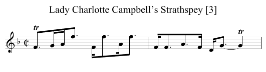 Lady Charlotte Campbell’s Strathspey [3] - staff notation