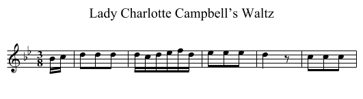 Lady Charlotte Campbell’s Waltz - staff notation