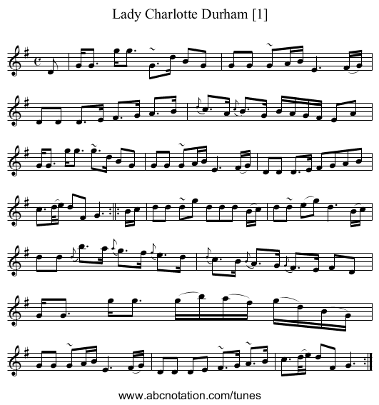 Lady Charlotte Durham [1] - staff notation
