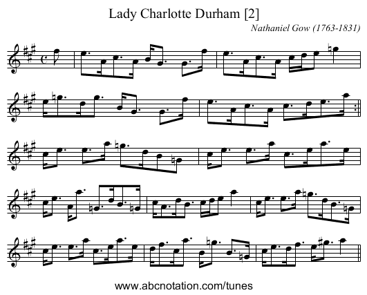 Lady Charlotte Durham [2] - staff notation