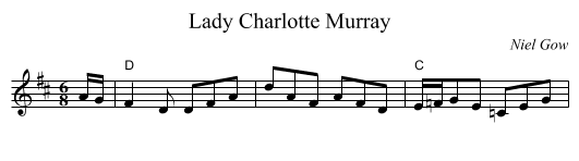 Lady Charlotte Murray - staff notation