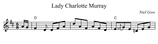 Lady Charlotte Murray - staff notation