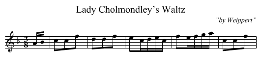 Lady Cholmondley’s Waltz - staff notation