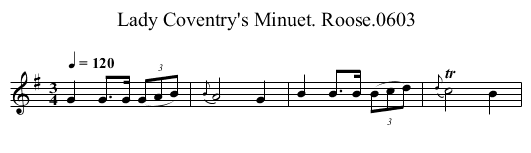 Lady Coventry's Minuet. Roose.0603 - staff notation