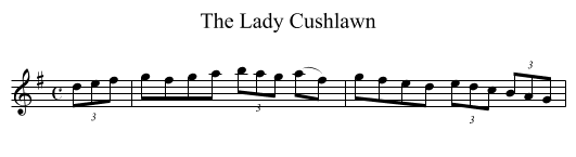 Lady Cushlawn, The - staff notation