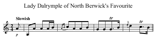 Lady Dalrymple of North Berwick's Favourite - staff notation