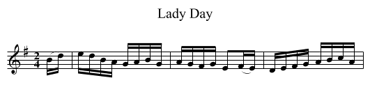 Lady Day - staff notation