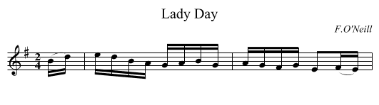 Lady Day - staff notation