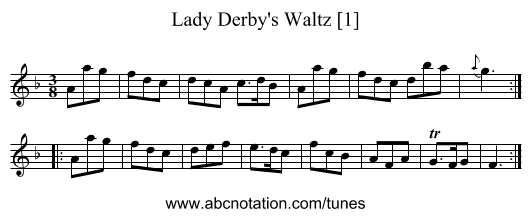 Lady Derby's Waltz [1] - staff notation