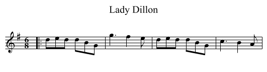 Lady Dillon - staff notation