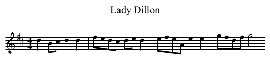 Lady Dillon - staff notation