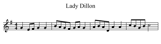 Lady Dillon - staff notation