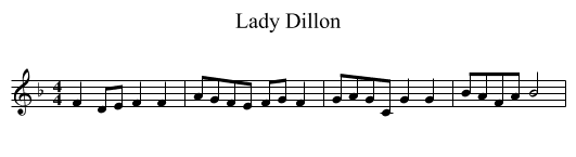 Lady Dillon - staff notation
