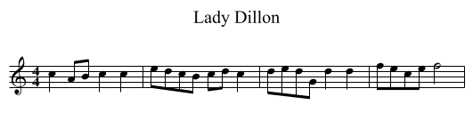 Lady Dillon - staff notation
