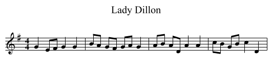 Lady Dillon - staff notation