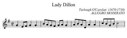 Lady Dillon - staff notation