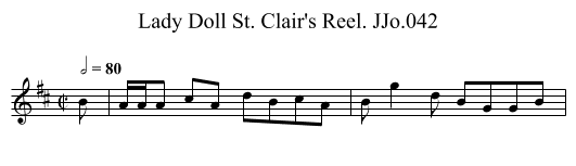 Lady Doll St. Clair's Reel. JJo.042 - staff notation
