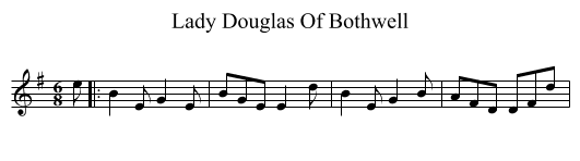Lady Douglas Of Bothwell - staff notation