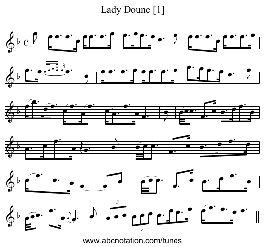Lady Doune [1] - staff notation