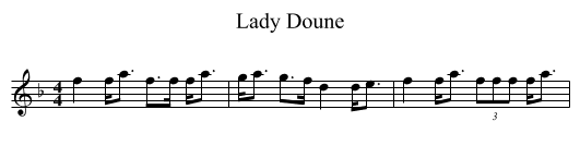Lady Doune - staff notation
