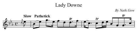 Lady Downe - staff notation