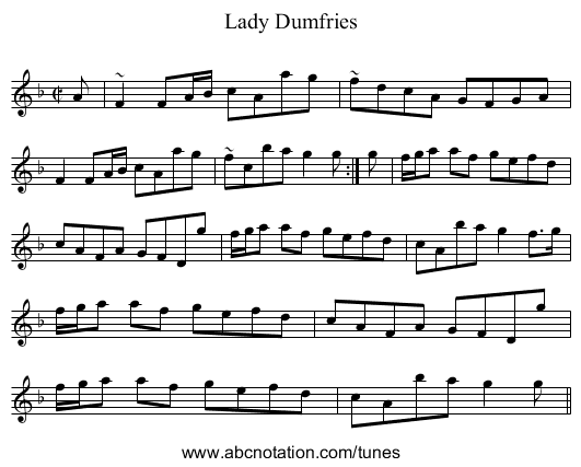Lady Dumfries - staff notation