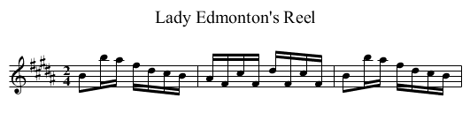 Lady Edmonton's Reel - staff notation