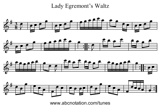 Lady Egremont’s Waltz - staff notation