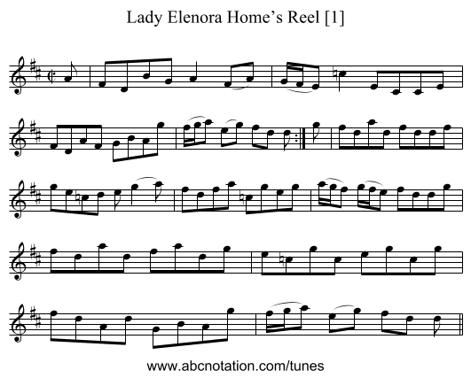 Lady Elenora Home’s Reel [1] - staff notation