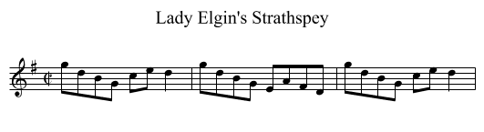 Lady Elgin's Strathspey - staff notation