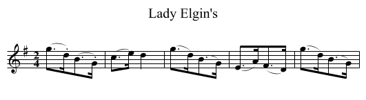 Lady Elgin's - staff notation
