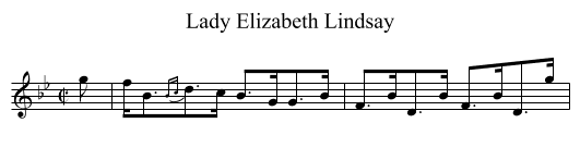 Lady Elizabeth Lindsay - staff notation