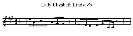 Lady Elizabeth Lindsay's - staff notation