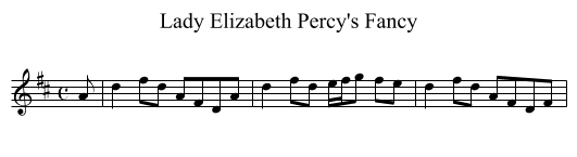 Lady Elizabeth Percy's Fancy - staff notation