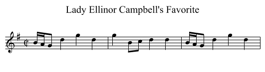 Lady Ellinor Campbell's Favorite - staff notation
