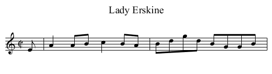 Lady Erskine - staff notation