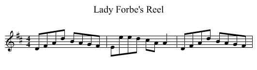 Lady Forbe's Reel - staff notation