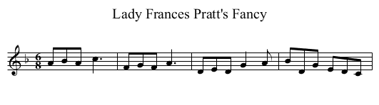 Lady Frances Pratt's Fancy - staff notation