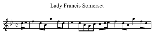 Lady Francis Somerset - staff notation