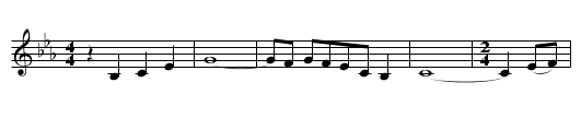Lady Gay - staff notation